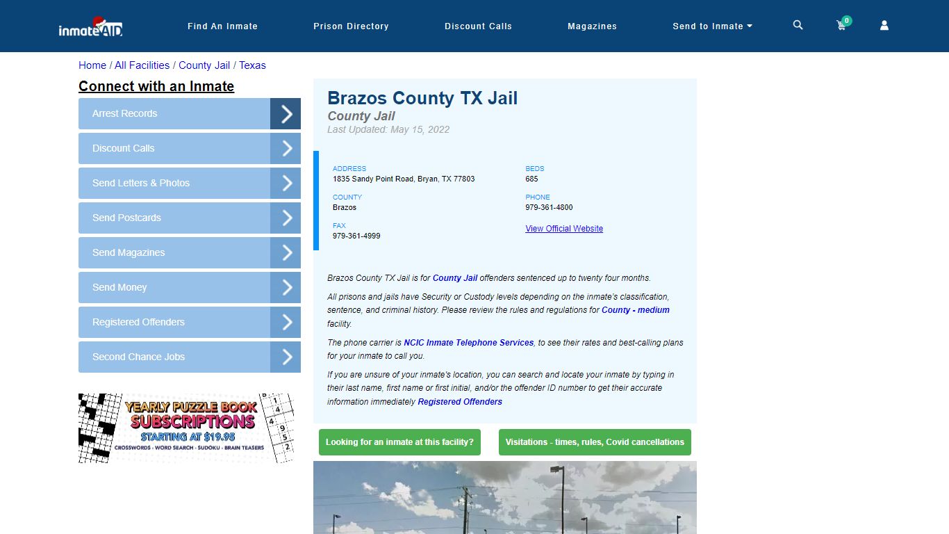 Brazos County TX Jail - Inmate Locator - Bryan, TX